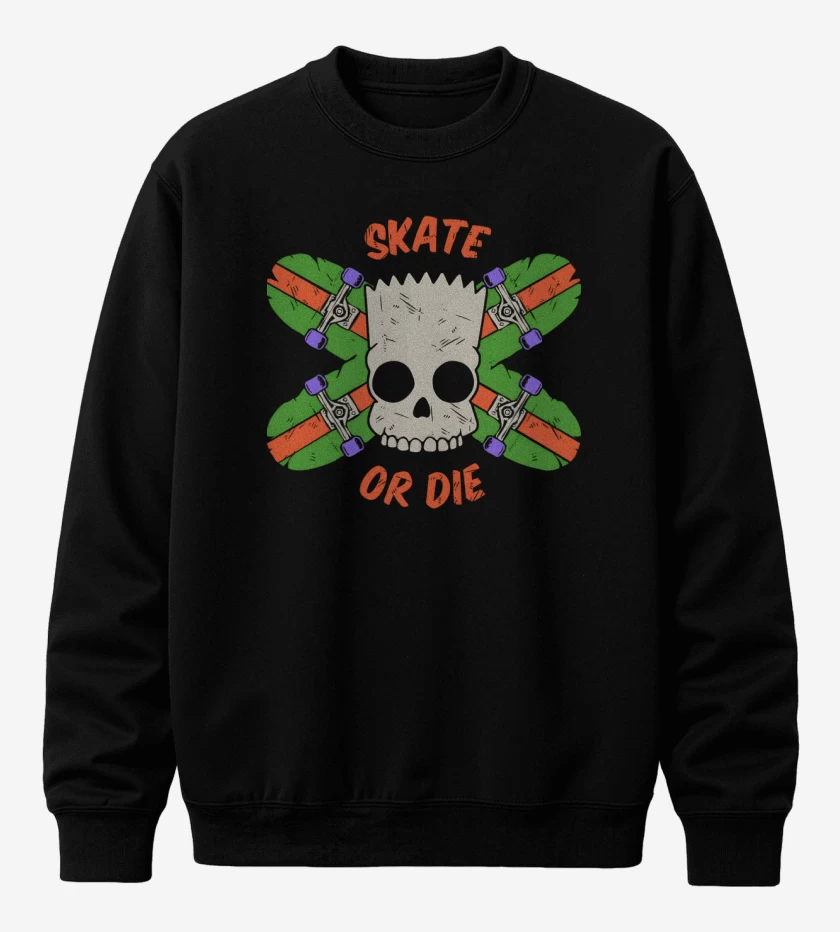 Poleron polo Negro de Skate or Die