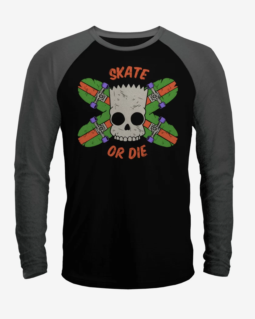 Polera Raglan Skate or Die
