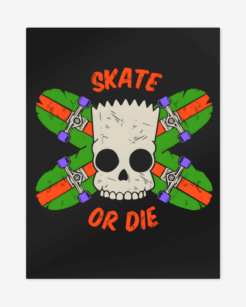 Print metalico Negro de Skate or Die