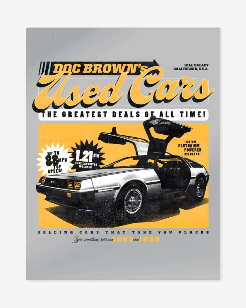 Print metalico Gris Melange de Delorean del 85