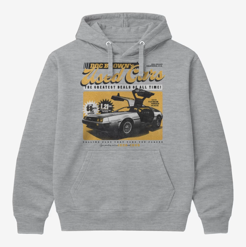 Polerón Canguro Gris Melange de Delorean del 85