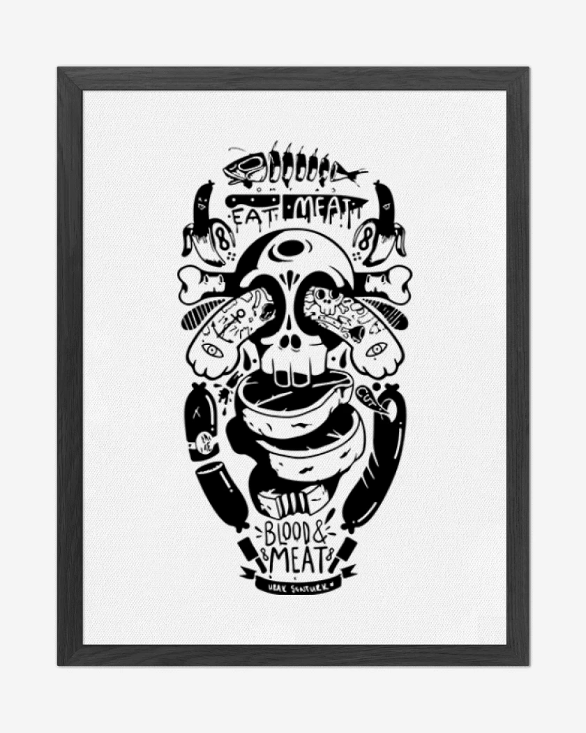 Cuadro decorativo Blanco de Skull and arm