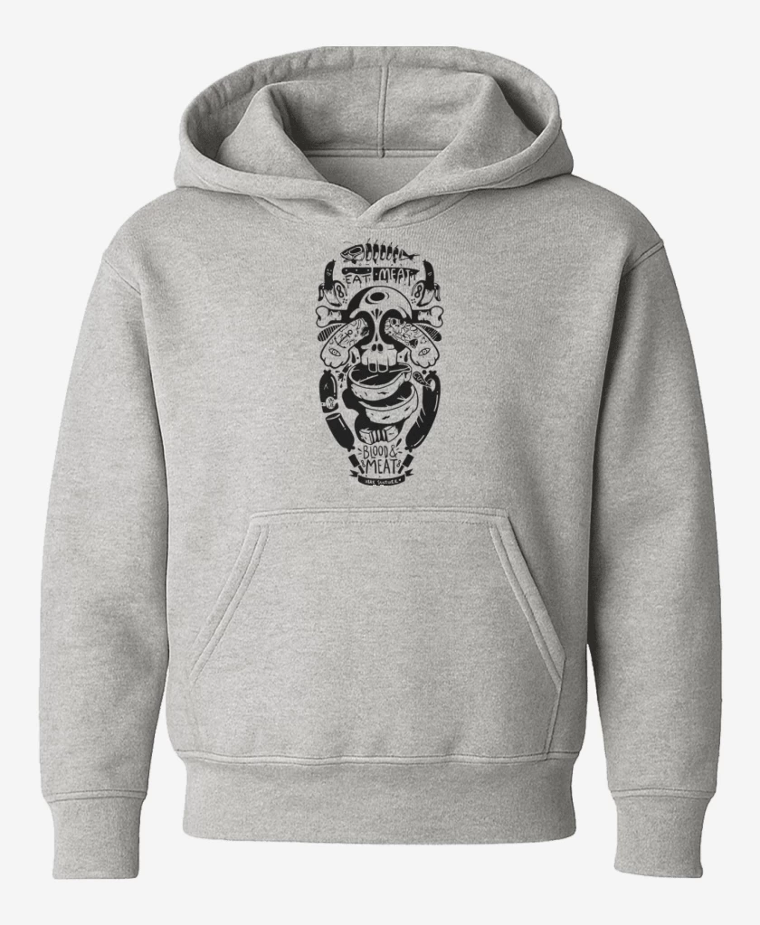 Poleron de niño Gris Melange de Skull and arm