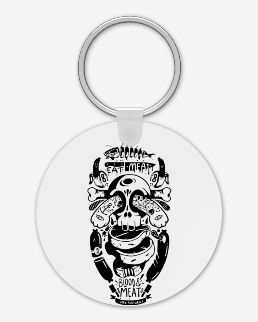 Llavero Blanco de Skull and arm