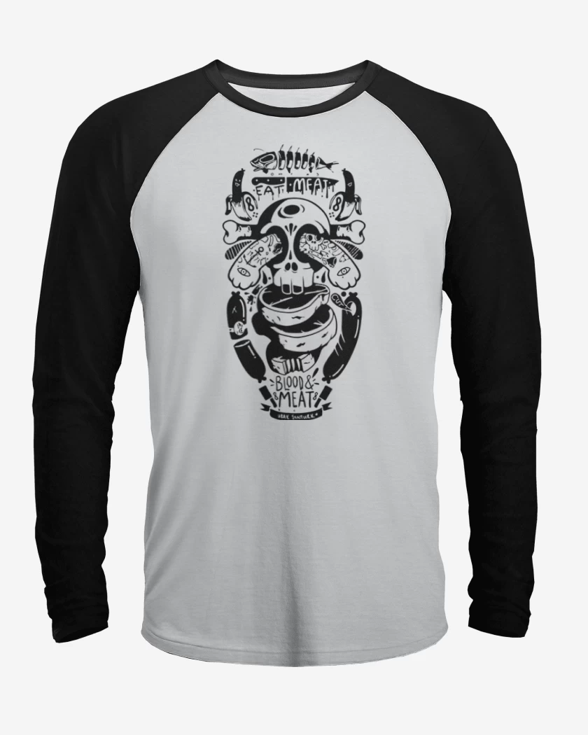 Polera Raglan Skull and arm