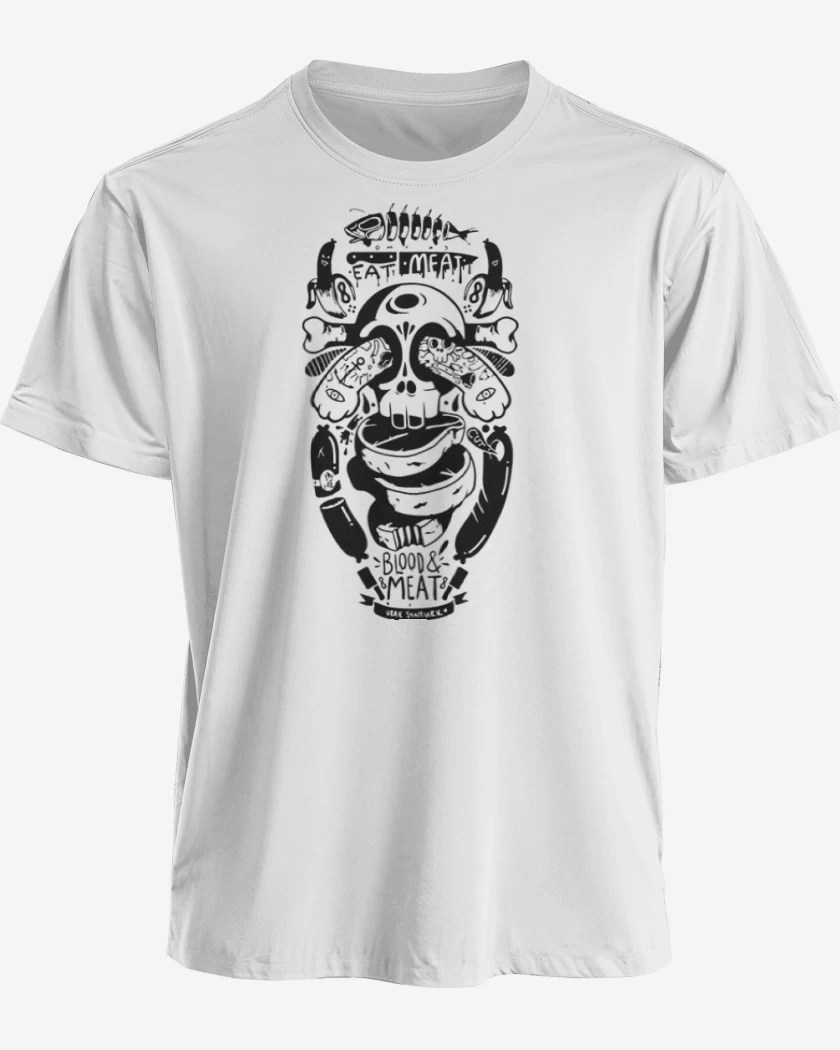 Polera premium Blanco de Skull and arm