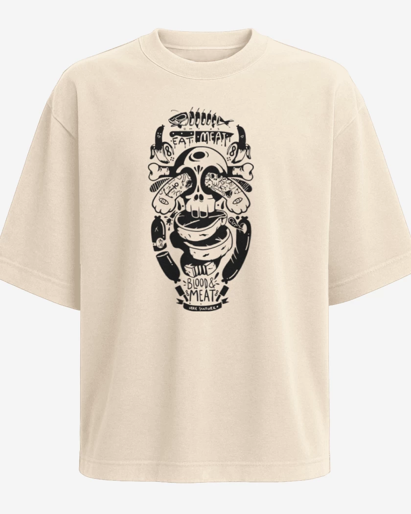Polera Oversize Beige de Skull and arm
