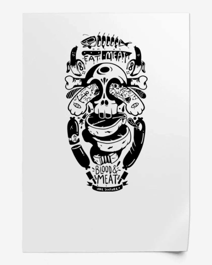 Print Skull and arm
