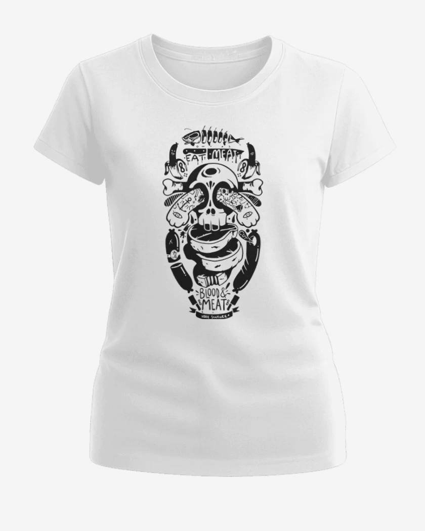 Polera de Mujer Blanco de Skull and arm
