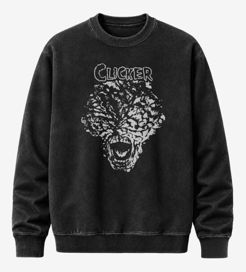Poleron Polo Acid Wash Negro de Clicker Punk
