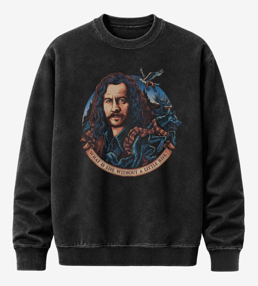 Poleron Polo Acid Wash Negro de Sirius Lobo