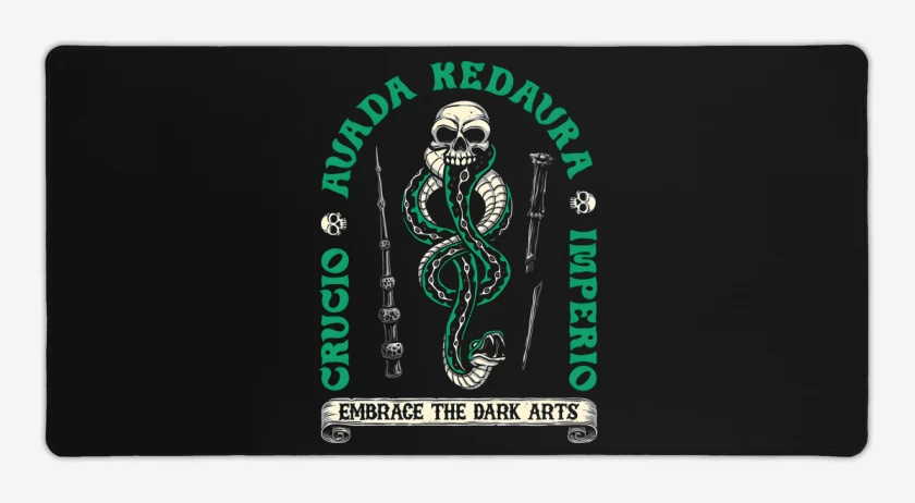 Mouse pad Gamer Negro de Maldiciones Imperdonables