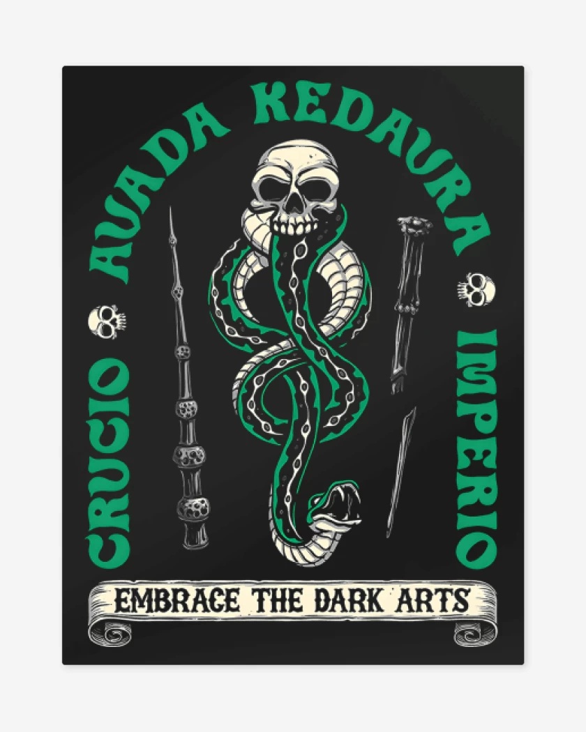 Print metalico Negro de Maldiciones Imperdonables
