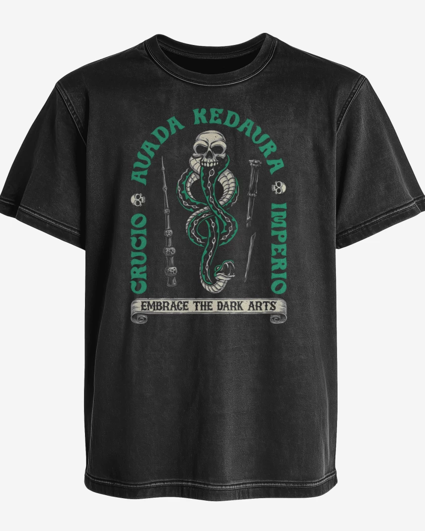 Polera desgastada Negro de Maldiciones Imperdonables