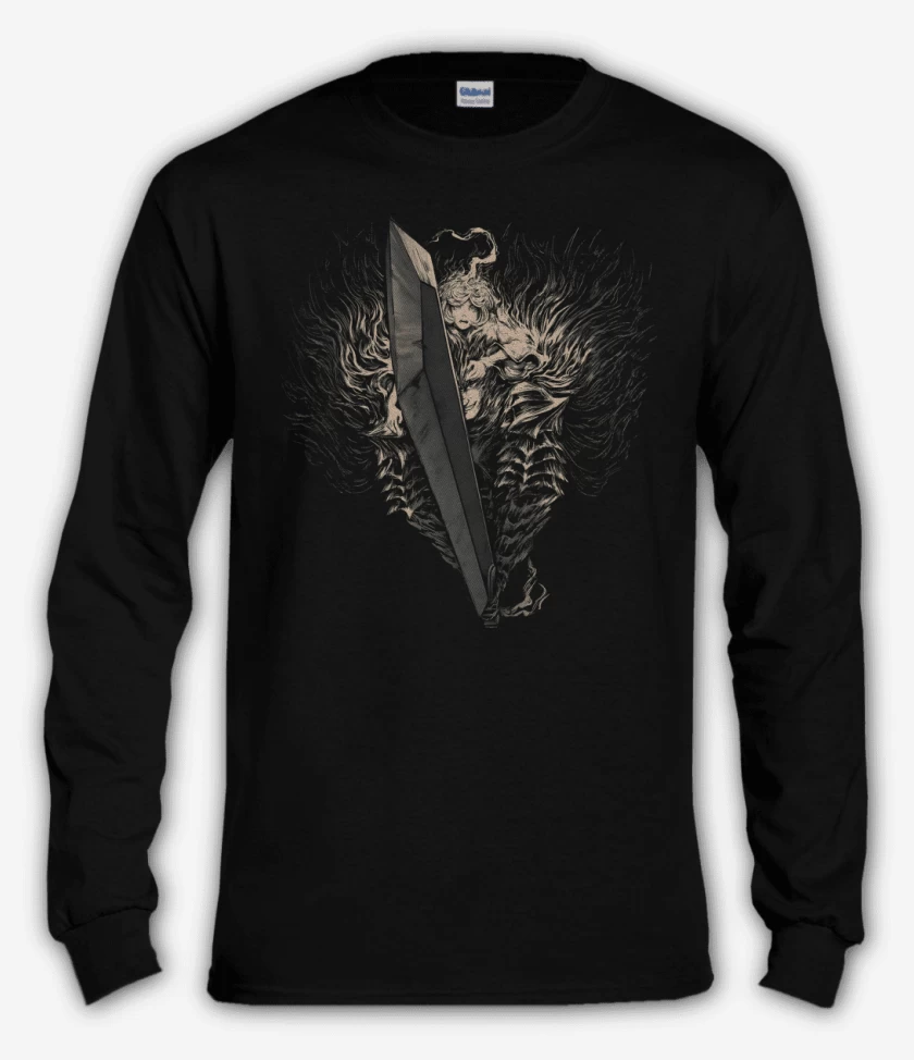 Polera manga larga Negro de Espadachin Matadragones