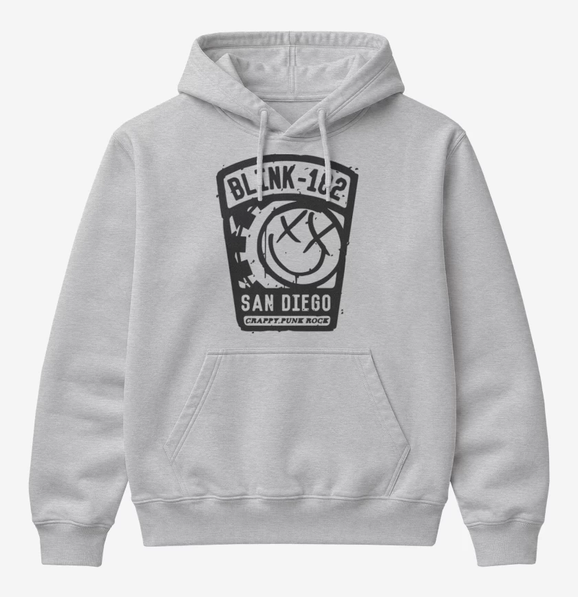 Poleron Canguro básico Gris Melange de Blink 182