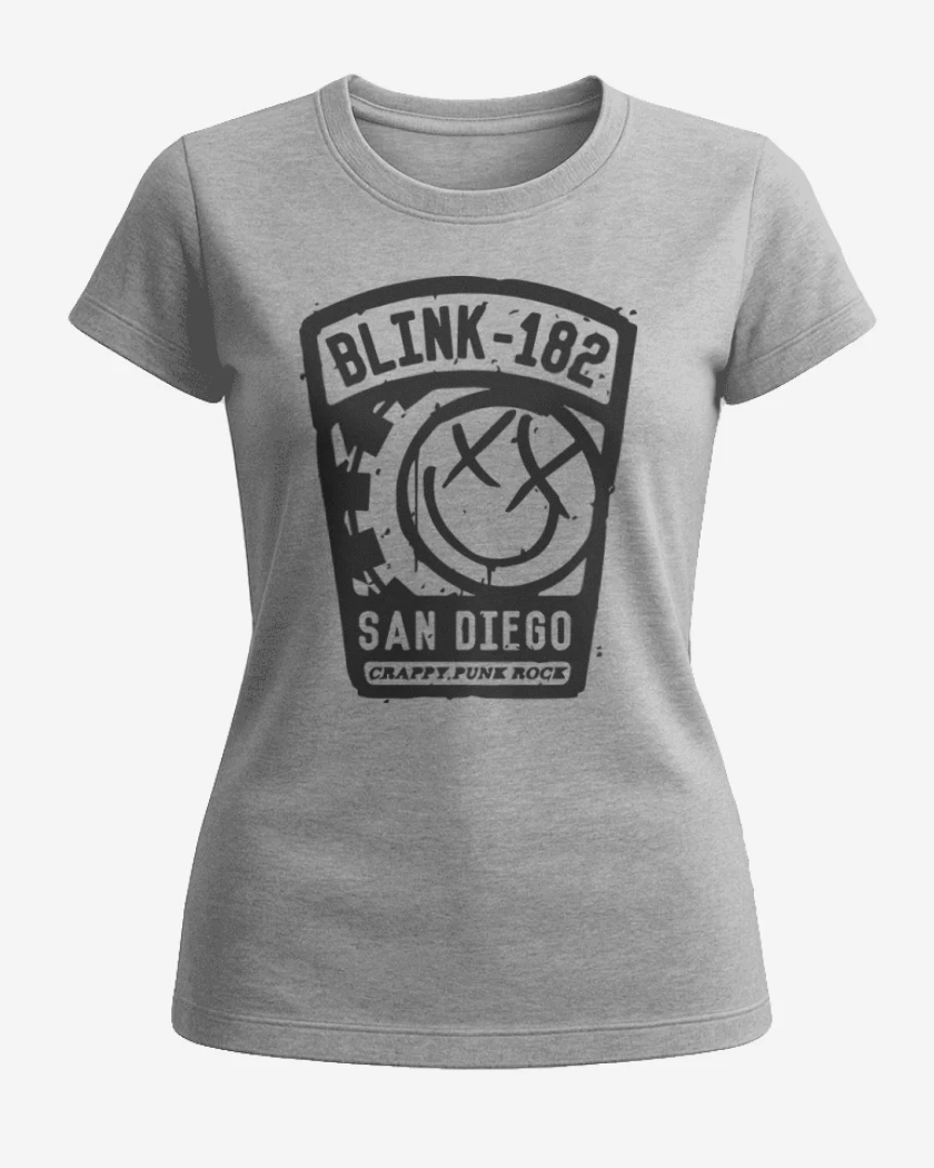 Polera de Mujer Gris Melange de Blink 182