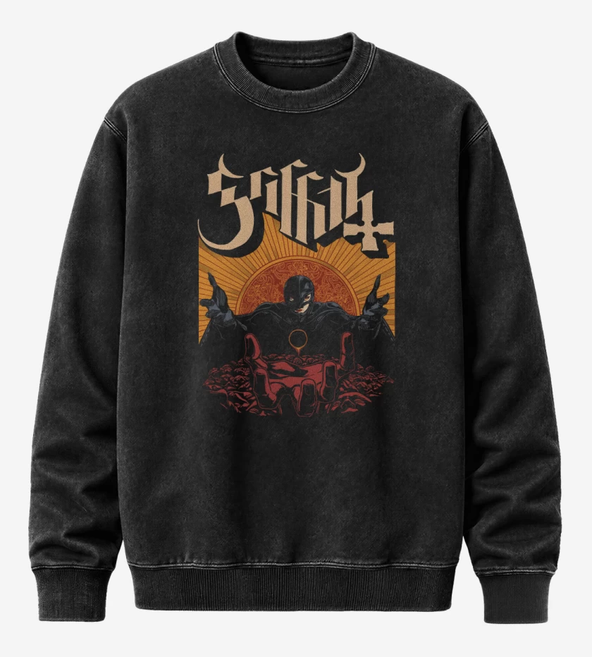 Poleron Polo Acid Wash Negro de Apostol Femto