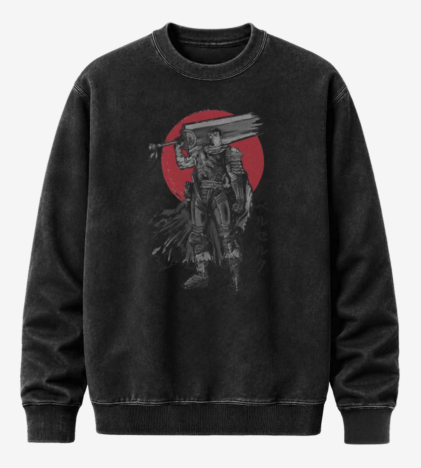 Poleron Polo Acid Wash Negro de Gatsu Ukiyoe