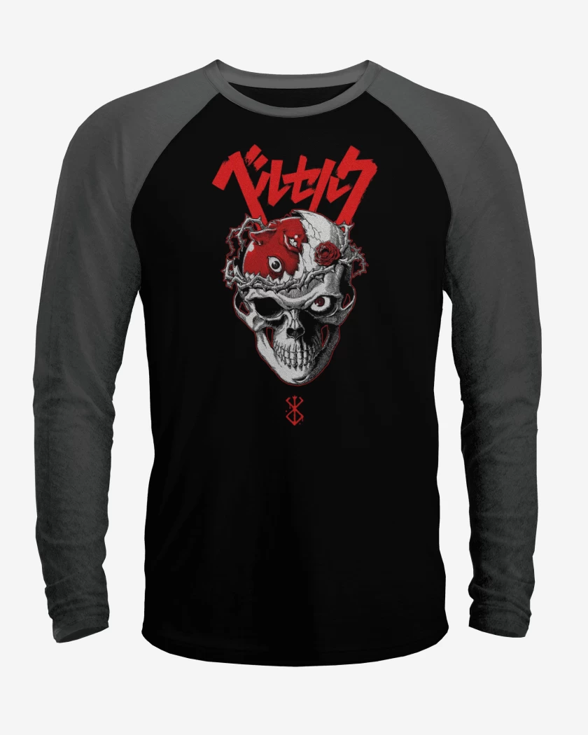 Polera Raglan Skull Beherit