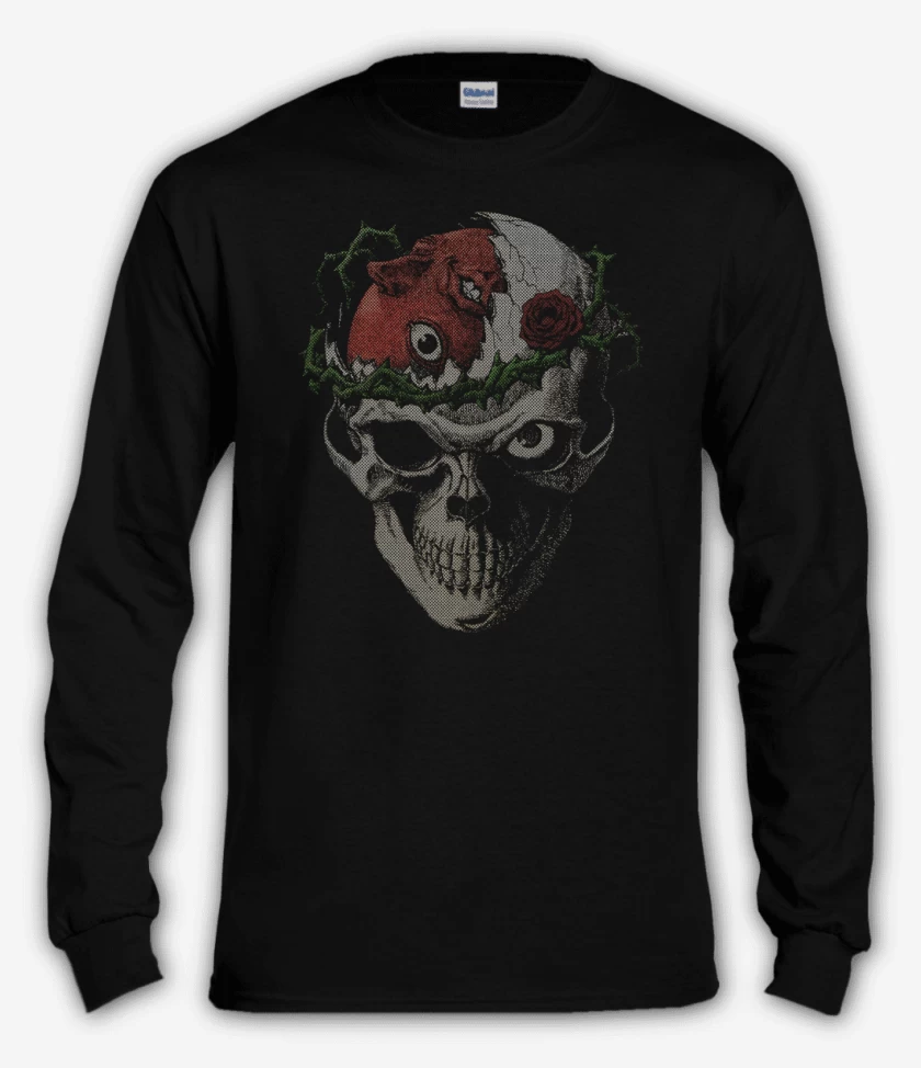 Polera manga larga Negro de Cráneo Beherit