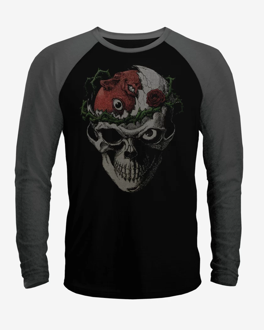Polera Raglan Cráneo Beherit