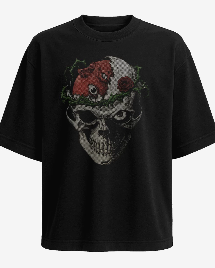 Polera Oversize Cráneo Beherit