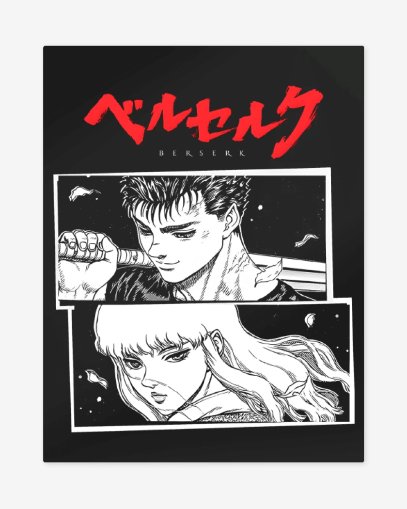 Print metalico Negro de Guts x Griffth