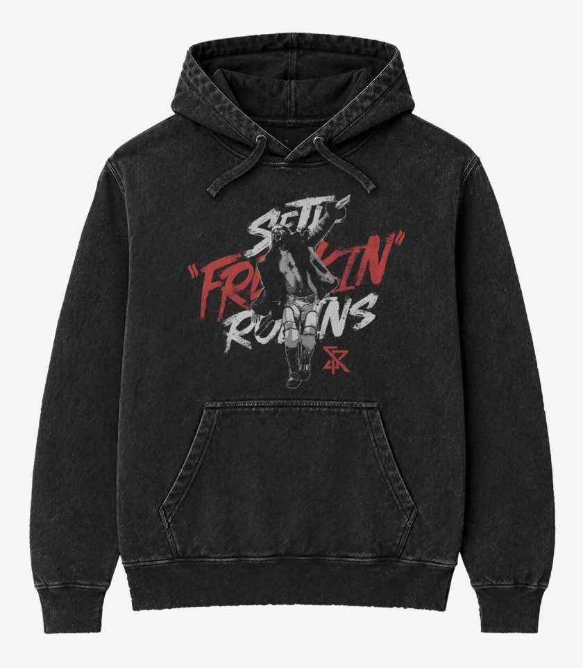 Poleron Canguro Acid Wash Negro de Rollins 