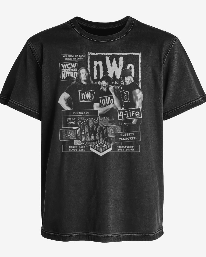 Polera desgastada Negro de nWo 4 life