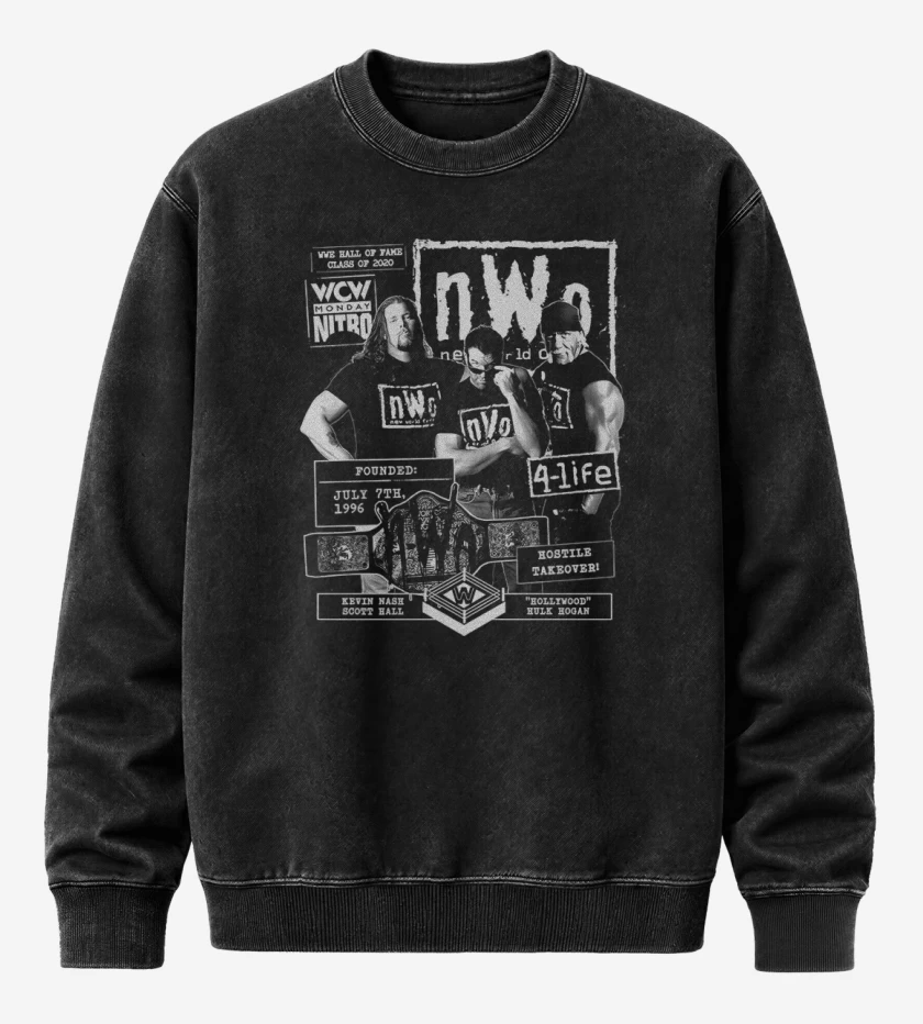 Poleron Polo Acid Wash Negro de nWo 4 life