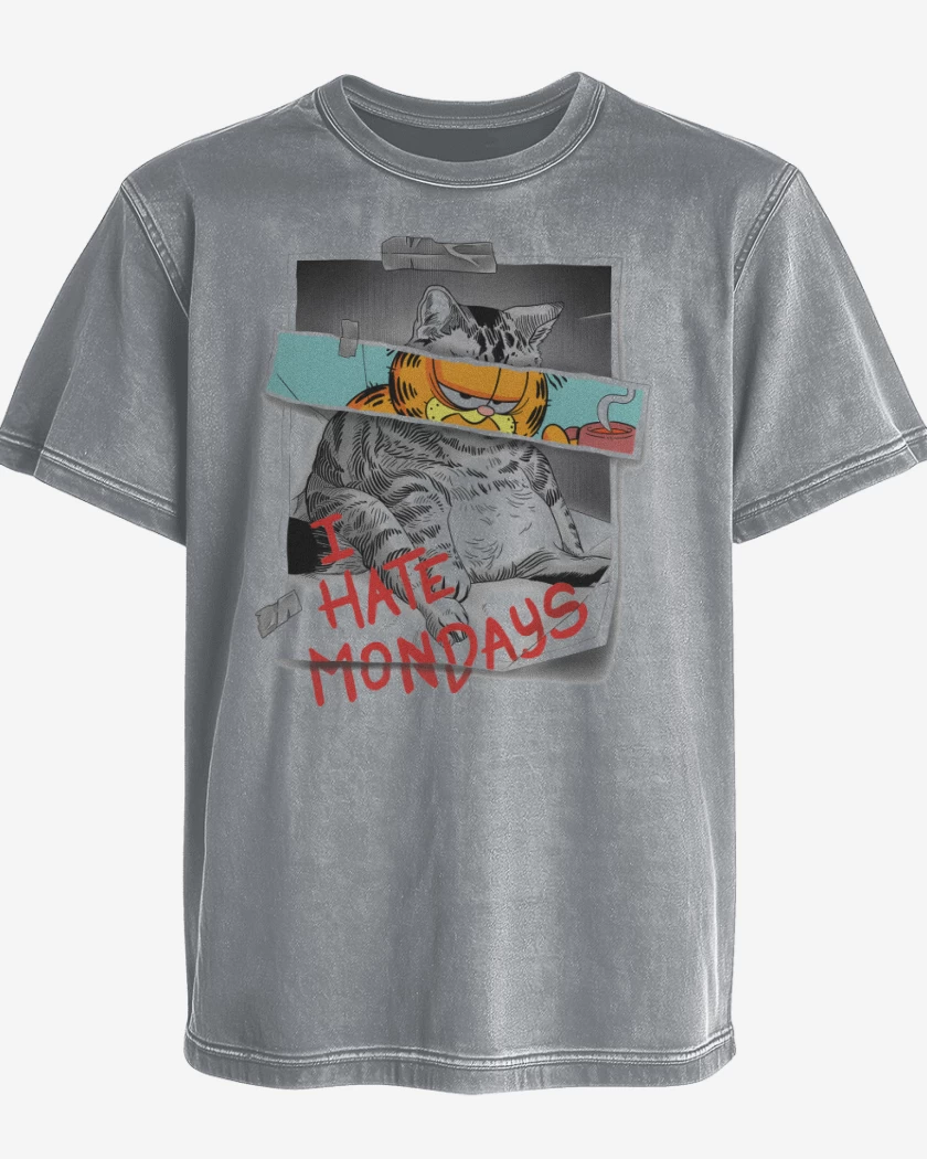 Polera desgastada Gris Melange de Odio los Lunes