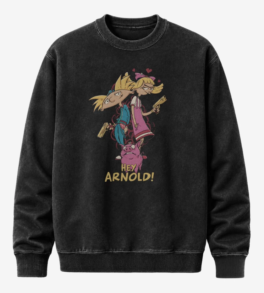 Poleron Polo Acid Wash Negro de Arnoldo y Pataki
