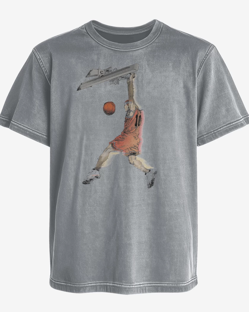 Polera desgastada Gris Melange de El Rey del Rebote