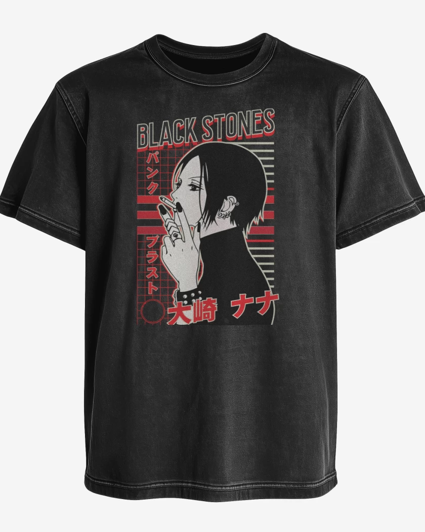 Polera desgastada Negro de Nana Stone