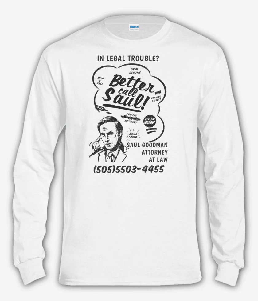 Polera manga larga Blanco de Call Saul