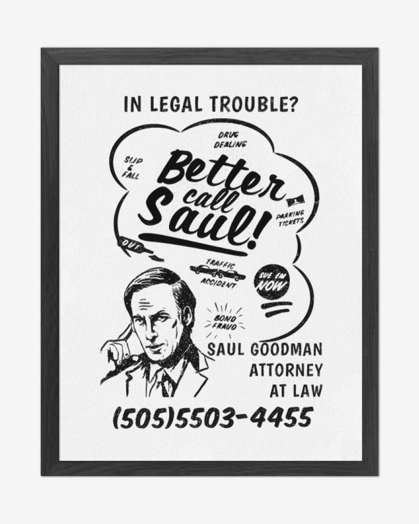 Cuadro decorativo Blanco de Call Saul
