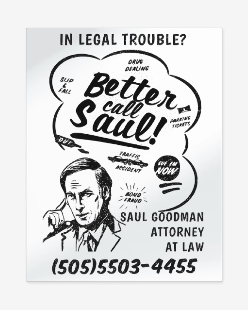 Print metalico Blanco de Call Saul