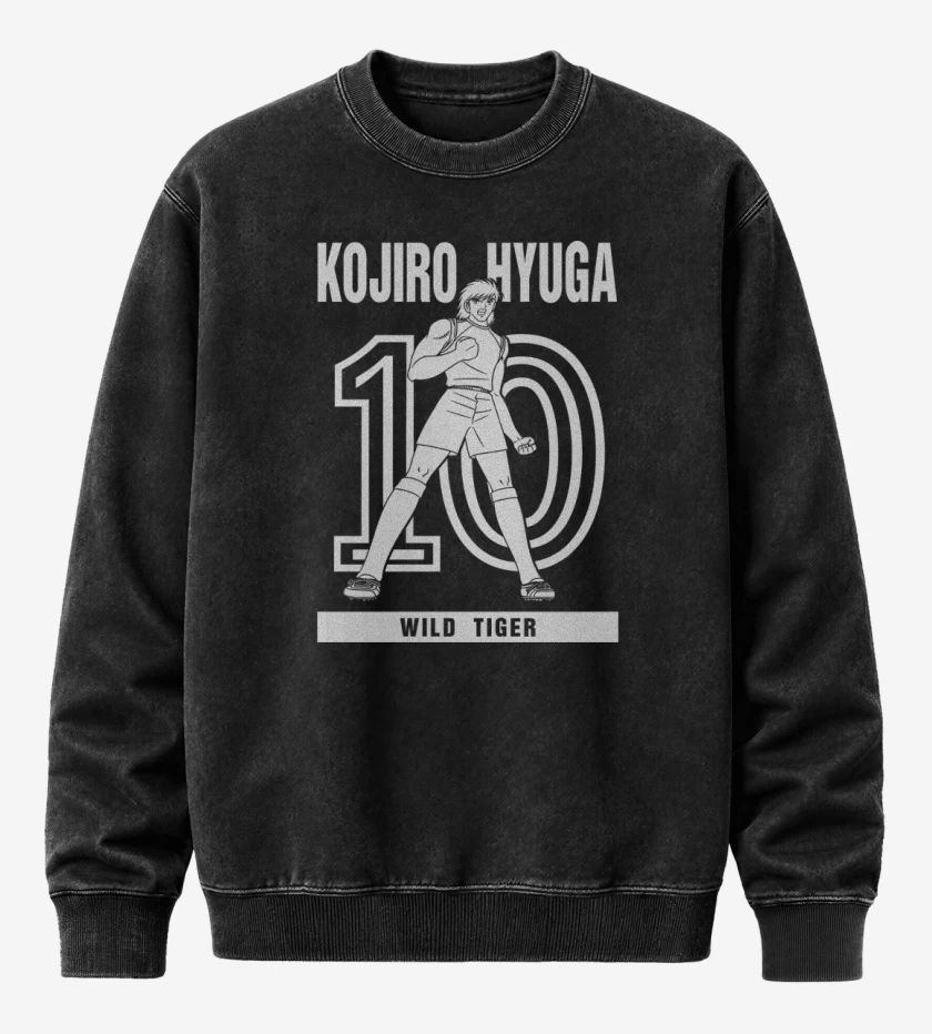 Poleron Polo Acid Wash Negro de Hyuga 