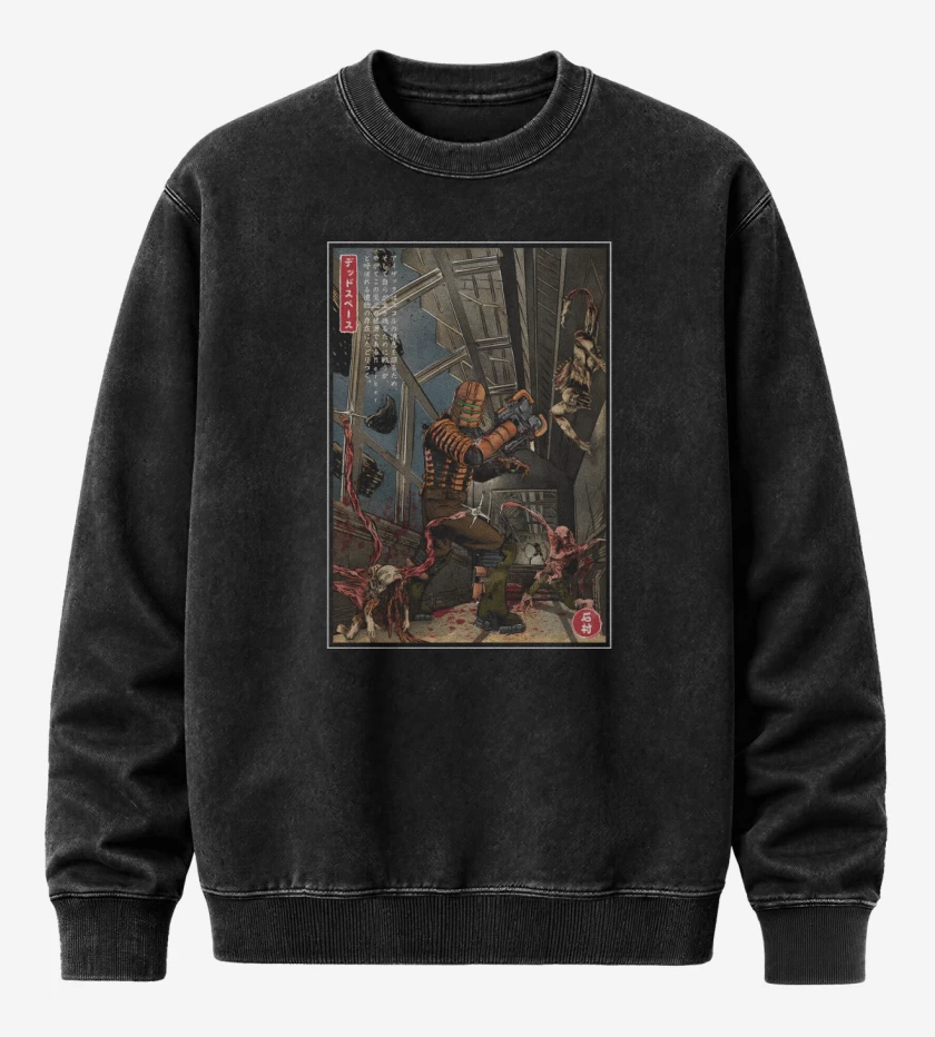 Poleron Polo Acid Wash Negro de Sobreviviendo al Ishimura