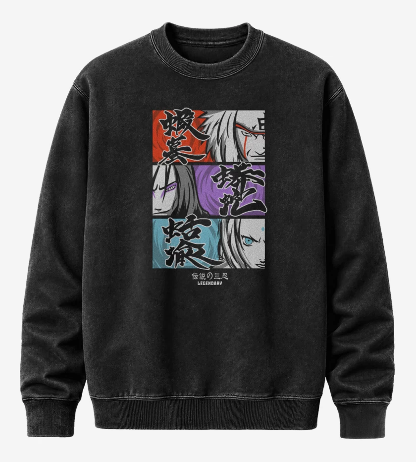 Poleron Polo Acid Wash Negro de Senin Legendarios