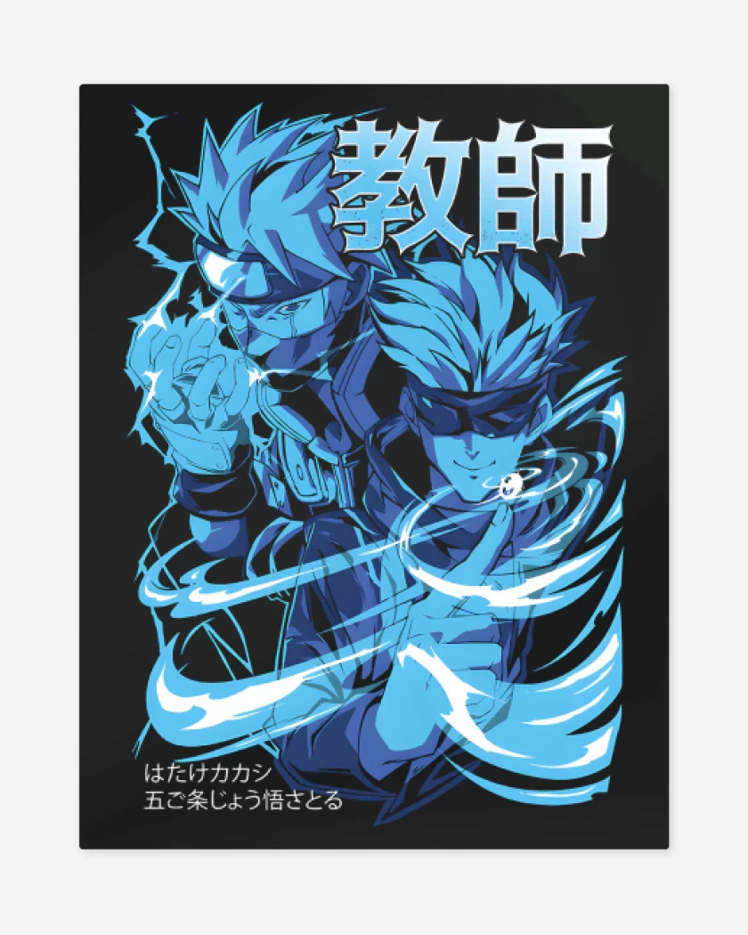 Print metalico Negro de Kakashi Gojo
