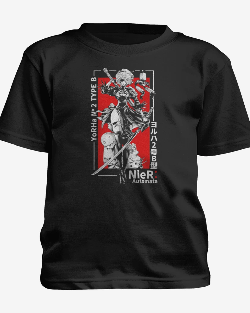 Polera de niño Negro de YoRHa