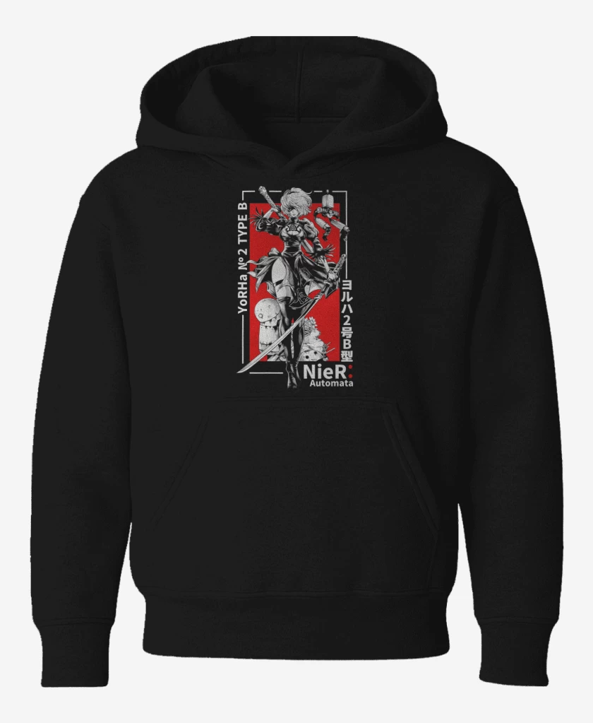 Poleron de niño Negro de YoRHa