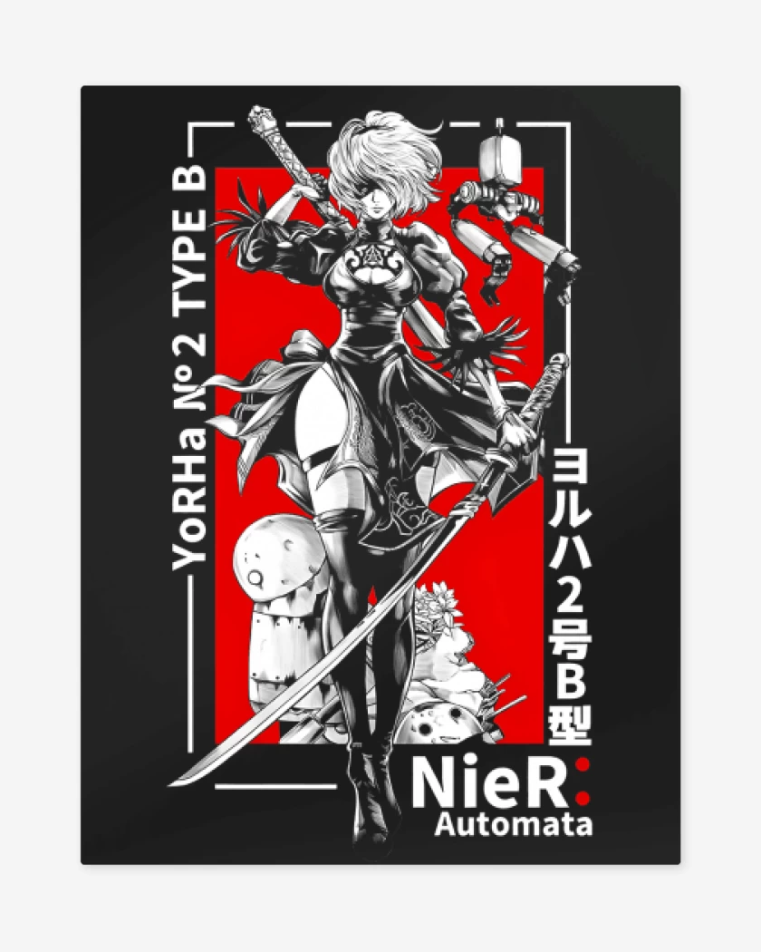Print metalico Negro de YoRHa