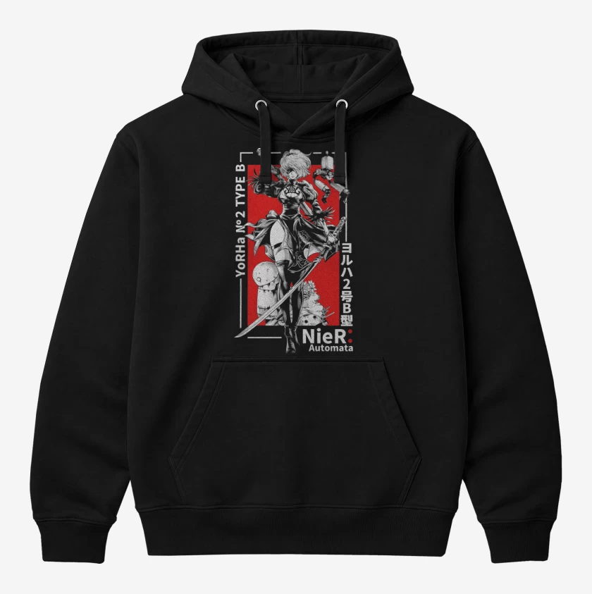 Polerón Canguro Negro de YoRHa