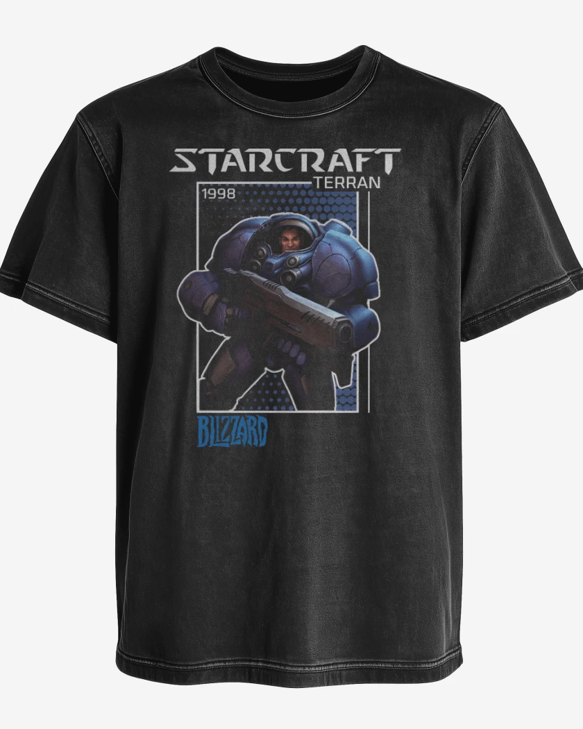 Polera desgastada Negro de Terran 