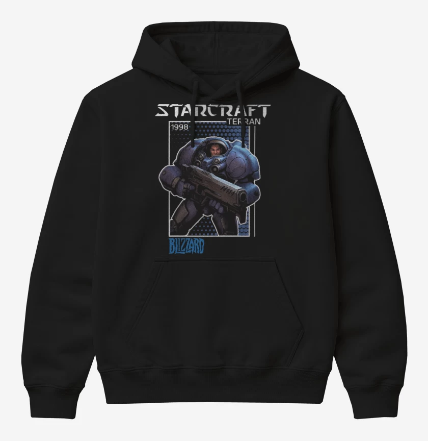 Poleron Canguro básico Negro de Terran 