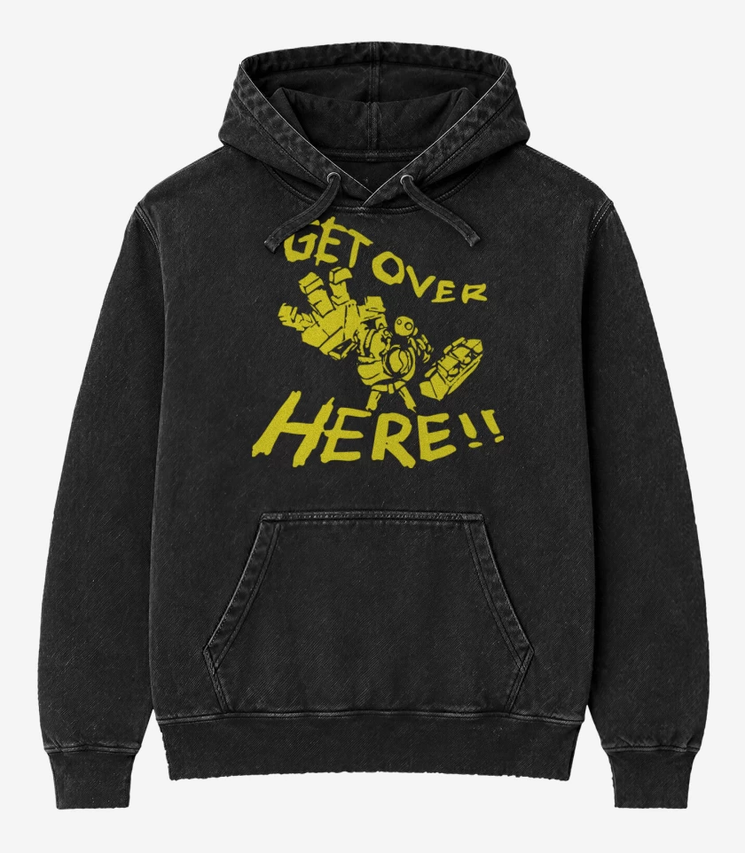 Poleron Canguro Acid Wash Negro de Blitz