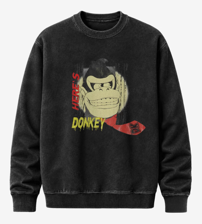 Poleron Polo Acid Wash Negro de Heres Donkey